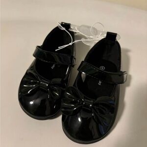 Toddler Black Dress Shoes with Bows